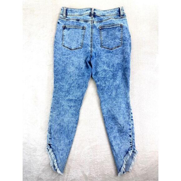 Maurice’s Jeans Women’s M (10) Blue Acid Washed High Rise Stretch Raw Hem Ankle - Picture 3 of 9